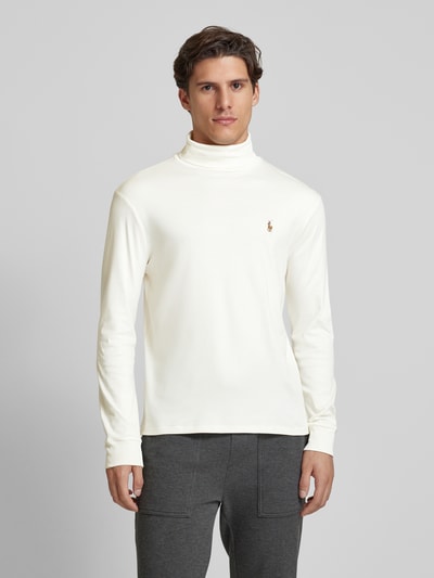 Polo Ralph Lauren Longsleeve mit Rollkragen und Label-Stitching Weiss 4