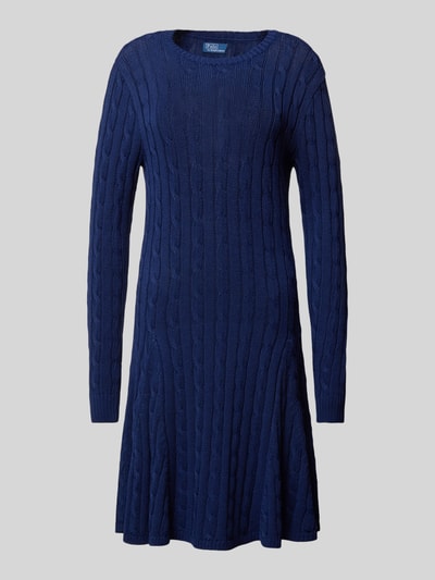 Polo Ralph Lauren Knielanges Strickkleid mit Zopfmuster Marine 1