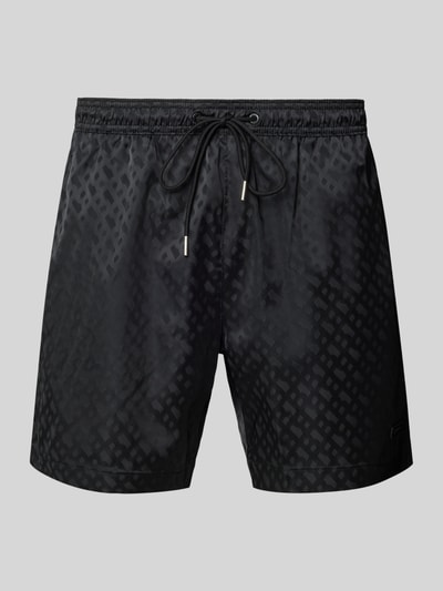 BOSS Relaxed Fit Badeshorts mit Label-Badge Modell 'Jacques' Black 1