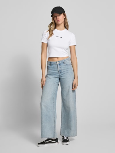 Pegador Cropped T-Shirt mit Label-Print Modell 'INES' Weiss 1