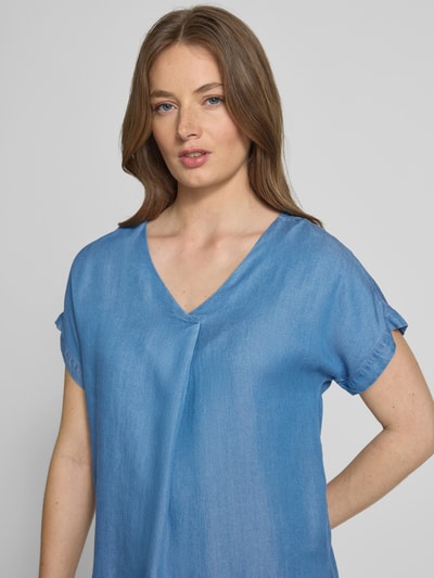 Soyaconcept Blusenshirt mit V-Ausschnitt Modell 'LIV' Jeansblau 3