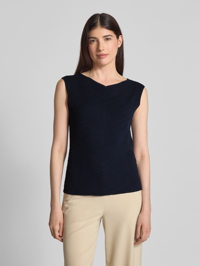 BOSS Blousetop van viscosemix, model 'Faitini' Marineblauw - 4