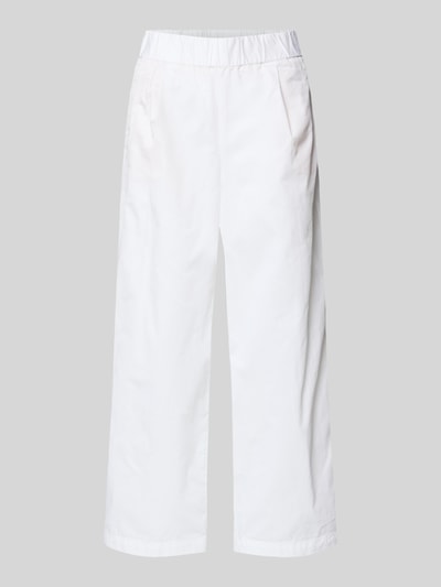 Produktfoto, weiße Regular Fit Culotte aus reiner Baumwolle von s.Oliver RED LABEL, unifarben, Twill mit elastischem Bund und Taschen.