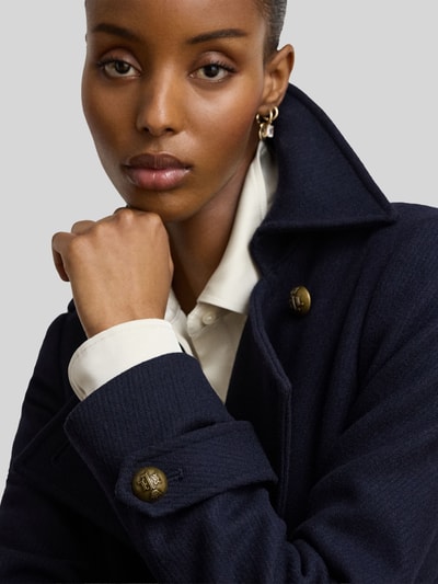 Lauren Ralph Lauren Wollmantel mit goldfarbenen Zierknöpfen Marine 3