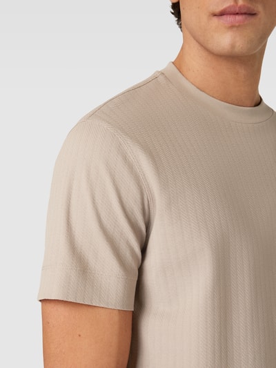 Emporio Armani T-Shirt mit feinem Strukturmuster Beige 3