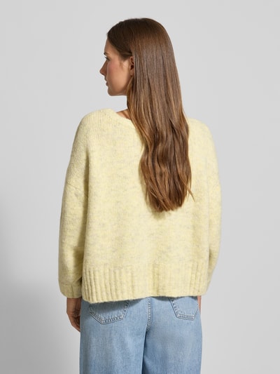 American Vintage Relaxed Fit Strickpullover mit Rundhalsausschnitt Modell 'EAST' Hellgelb Melange 5