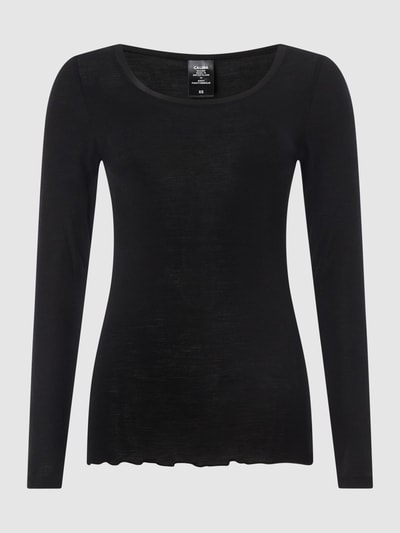 Calida Longsleeve aus Schurwoll-Seide-Mix Modell 'True Confidence'  Black 1