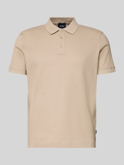 Produktfoto, Poloshirt mit kurzer Knopfleiste Modell 'Roni' von JOOP! Collection in Beige, Reine Baumwolle, Regular-Fit, Polokragen, gerippte Abschlüsse