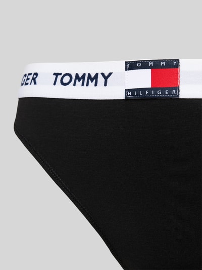 TOMMY HILFIGER Stringi z elastycznym pasem z logo Czarny 2