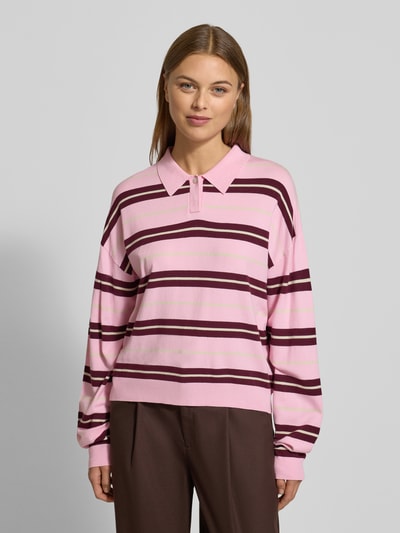 Mango Poloshirt aus Viskose-Mix Modell 'RIRIPOL' Rosa 4