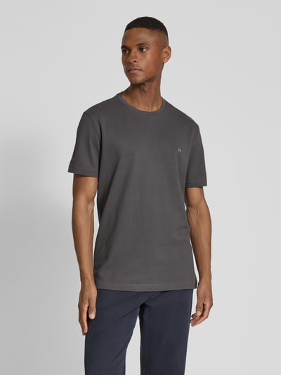 Christian Berg Men T-Shirt mit Label-Stitching Anthrazit 4