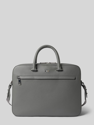 Produktfoto, laptoptas in leerlook model 'RAY_S DOC CASE N.' van BOSS, effen kleuren, ritssluiting, hoofdvak, laptopvak, ritsvak, labelapplicatie, draagband, afneembare schouderband