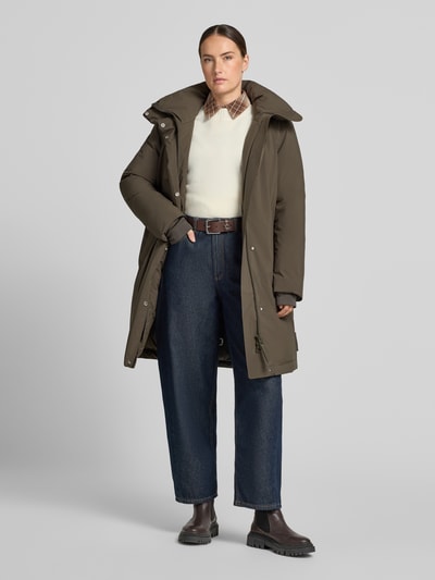 Marc O'Polo parka o kroju relaxed fit z kołnierzem z kapturem Oliwkowy 1