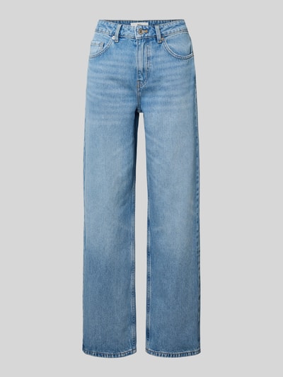 Produktfoto, Jeans im Used-Look Modell 'RIVER' von Mango aus reiner Baumwolle, Regular-Fit, Eingrifftaschen, hellblaue Waschung, sichtbare Textur