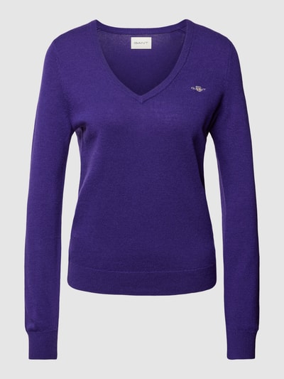 Gant Strickpullover mit V-Ausschnitt Violett 1