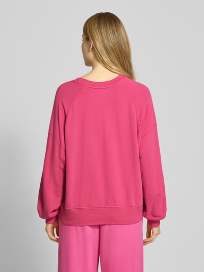 American Vintage Oversized sweatshirt met ronde hals, model 'ATUBAY' Felroze - 5