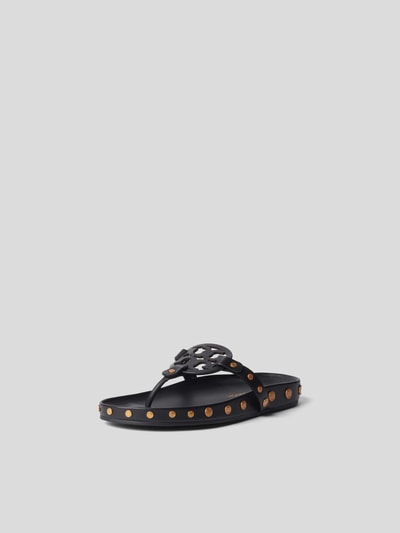 Tory Burch Zehentrenner mit Logo-Motiv Schwarz 2
