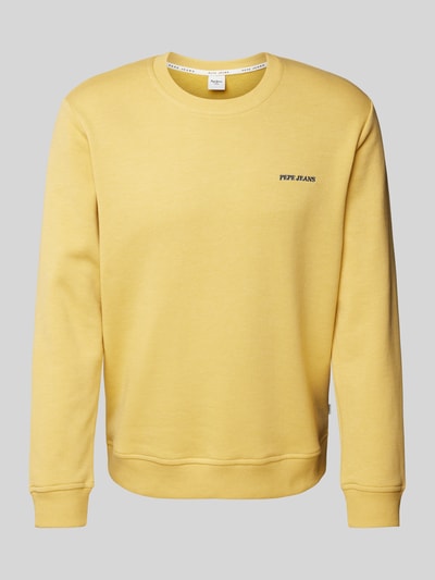 Pepe Jeans Sweatshirt mit Label-Stitching Modell 'DAMIAN' Gelb 2