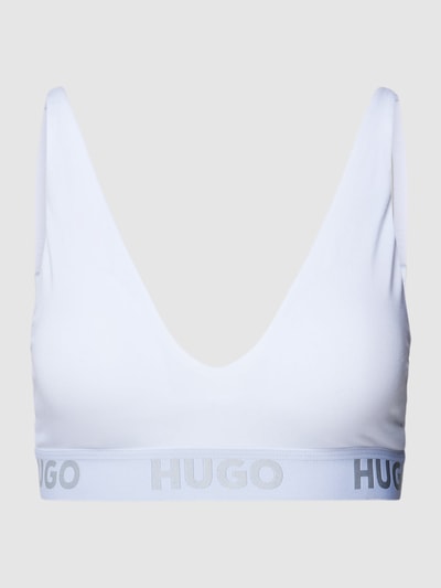 HUGO Triangel-BH mit elastischem Logo-Bund Modell 'SPORTY' Weiss 1