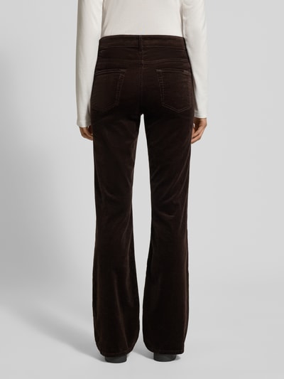 Cambio Flared corduroy broek met 5-pocketmodel, model 'PARIS' Donkerbruin - 5