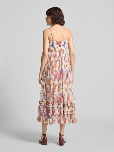 Lace & Beads Cocktailkleid aus Mesh im Stufen-Look Offwhite 5