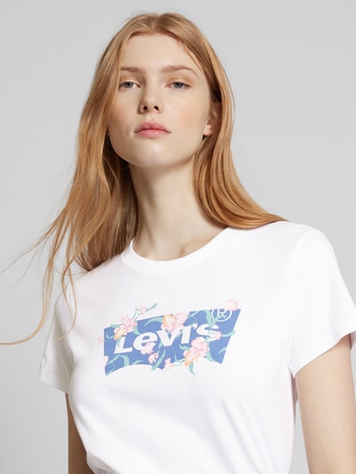 Levi's® T-shirt met labelprint Wit - 3