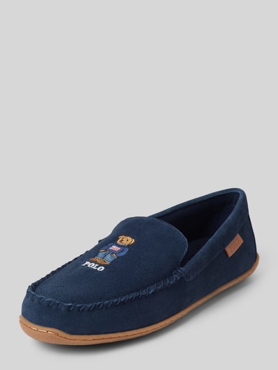 Polo Ralph Lauren Mocassins van echt wildleer met motiefprint, model 'BRENAN' Donkerblauw - 1