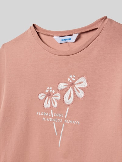 Mayoral Regular fit shirt met lange mouwen en statementprint Roze - 2