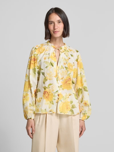 Mango Regular Fit Bluse mit Stehkragen Modell 'MOLLY' Hellgelb 4