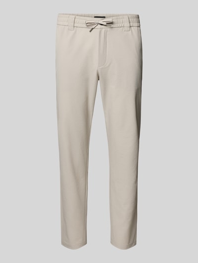 Produktfoto, Tapered Chino mit Tunnelzug von BOSS Orange in Optik: Unifarben mit Passform: Tapered, Bundabschluss: elastisch, seitliche Eingrifftaschen, Gesäßtaschen, Verschluss: Tunnelzug, glatte Textur in Beige