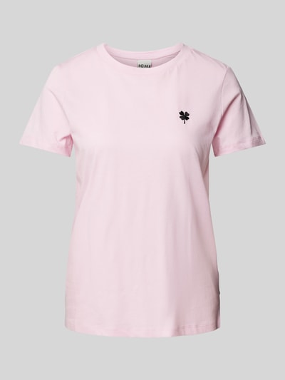 ICHI T-shirt z wyhaftowanym motywem model ‘CAMINO’ Różowy 2
