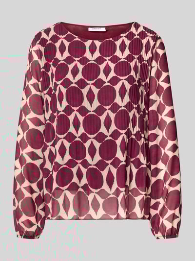 ZABAIONE Blouseshirt met ronde hals en plissévouwen Fuchsia - 2