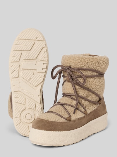 Marc O'Polo Teddyfell-Stiefel mit Schnürung Modell 'PIA' Taupe 4