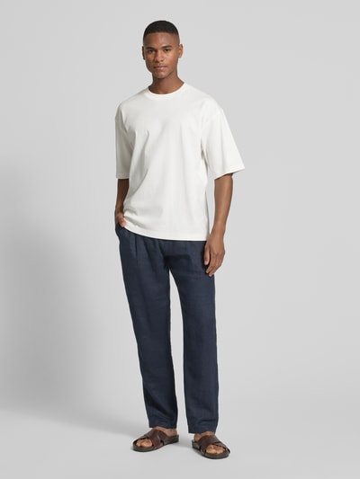 JAKE*S STUDIO MEN T-Shirt aus Bio-Baumwolle mit geripptem Rundhalsausschnitt Offwhite 1