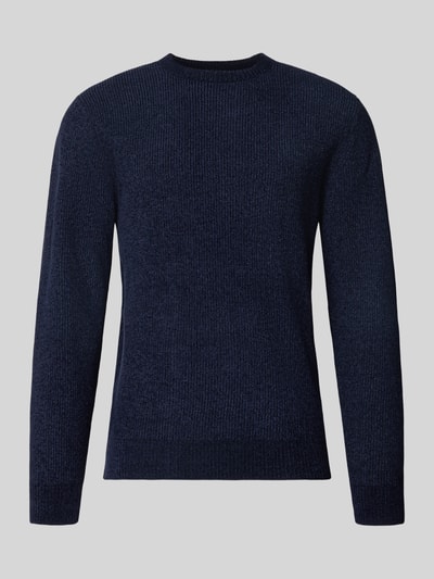 Produktfoto, Regular Fit Strickpullover aus Baumwoll-Mix von Tom Tailor, Optik: Melange, Crew Neck, Langarm, gerippte Abschlüsse, Rippstrick.
