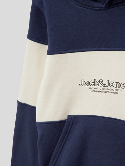 Jack & Jones Hoodie mit Blockstreifen Modell 'JORLAKEWOOD' Marine 2