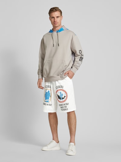 Iceberg Bermuda met motiefprint en elastische band Offwhite - 1