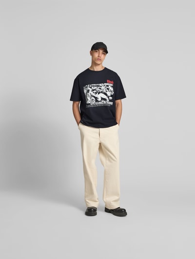 RHUDE T-Shirt mit Label-Print Black 1