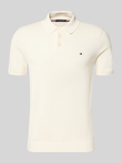 Tommy Hilfiger Regular Fit Strick-Poloshirt aus reiner Baumwolle Ecru 2