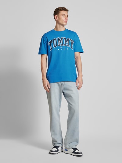 Tommy Jeans T-shirt met labelprint Blauw - 1