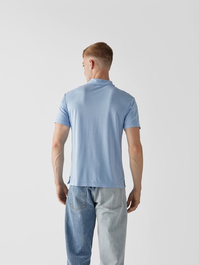 Officine Générale Poloshirt mit Brusttasche Hellblau 5