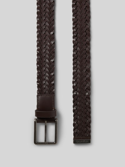 Produktfoto, Gürtel aus Nappaleder in Flecht-Optik von CK Calvin Klein, Herren Gürtel, klassische Form, Dornschließe, Label-Detail, Breite 4 cm.
