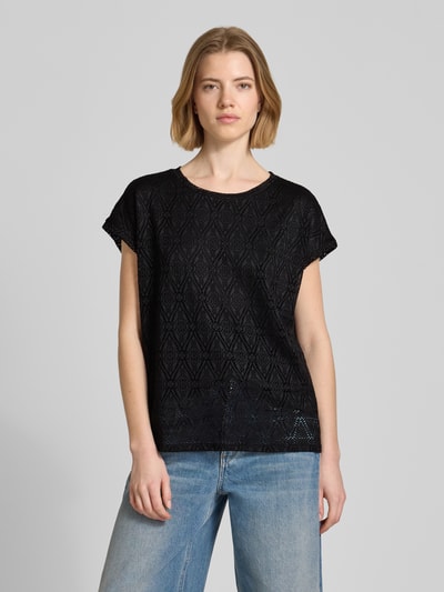 VERO MODA Regular Fit T-Shirt in Ajour-Strickoptik Modell 'MAYA' Black 4