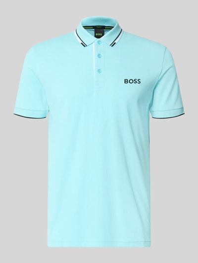 Produktfoto, jasnoniebieska koszulka polo z mieszanki bawełny z logo BOSS, Regular Fit Poloshirt aus Baumwoll-Mix Modell 'PADDY PRO' von BOSS Green