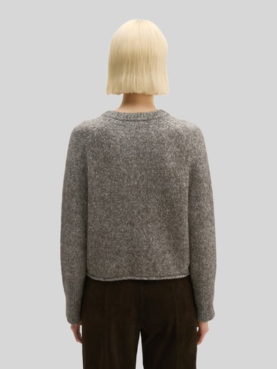 Marc O'Polo Strickjacke aus Alpaka Wolle mit Rollsaum Dunkelbraun 5