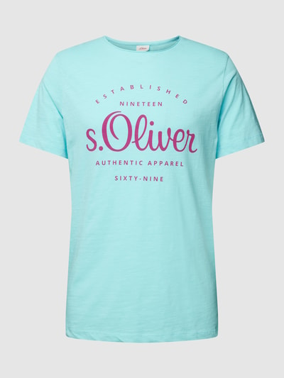 s.Oliver RED LABEL T-shirt met labelprint Turquoise - 2