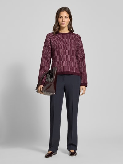 Selected Femme Relaxed Fit Pullover aus Woll-Mix mit Alpaka-Anteil Modell 'FALVA' Bordeaux 1