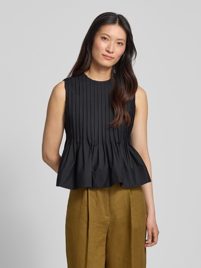 Cph Muse Bluse mit gelegten Falten Black 4