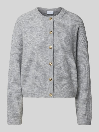 Jake*s Collection Regular Fit Strickjacke mit Woll-Anteil Silber Melange 2