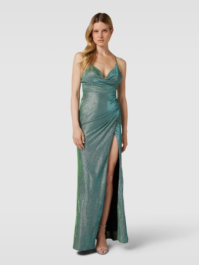 Luxuar Abendkleid im schimmernden Design Dunkelblau 4